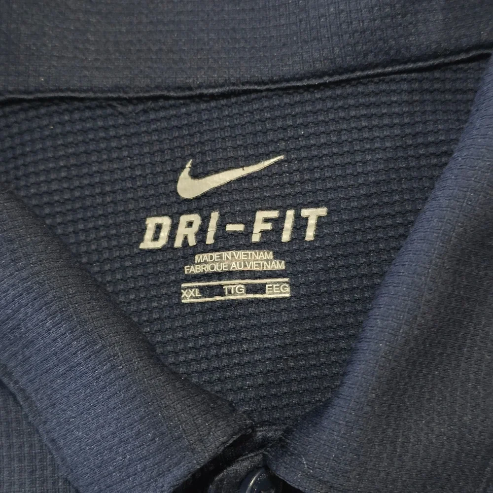 Nike Dri-FIT Mens Navy Blue Performance Golf Polo Shirt XXL Short Sleeve Logo‎